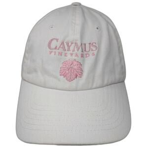 basecamp Baseball Cap White One Size Caymus Vineyards Embroidered Pink Leaf Hat